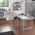 Thumbnail image #2 for Advance Tabco Island Soil L-Shaped Right-Hand Dish Table with Pre-Rinse Sink, 107-Inch, 16 Gauge 304 Stainless Steel