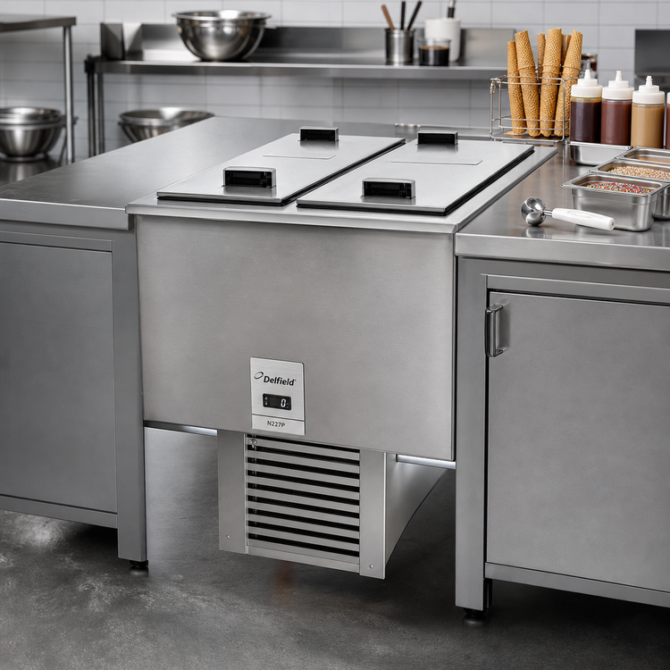 Product image #2 for Delfield N227P 12-Gallon Self-Contained Drop-In Ice Cream Dipping Freezer with Stainless Steel Lid