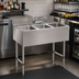 Thumbnail image #2 for Advance Tabco Underbar Basics 3-Compartment Stainless Steel Bar Sink Unit with Deck-Mount Faucet, 36 x 21 x 33 Inches