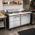Thumbnail image #2 for IKON Refrigeration Mega Top Two-Section Sandwich / Salad Prep Table with 15-Pan Opening, 2 Drawers, and 1 Door, 36-Inch Wide
