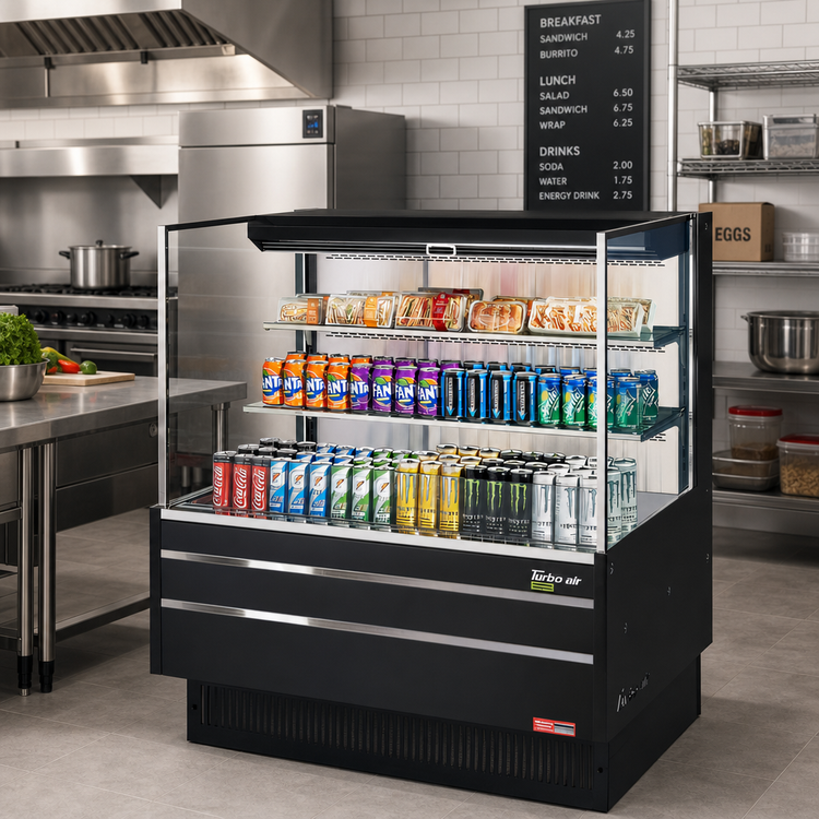 Product image #3 for Turbo Air 48-Inch Low-Profile Horizontal Open Display Merchandiser Cooler, 15.2 Cu. Ft.