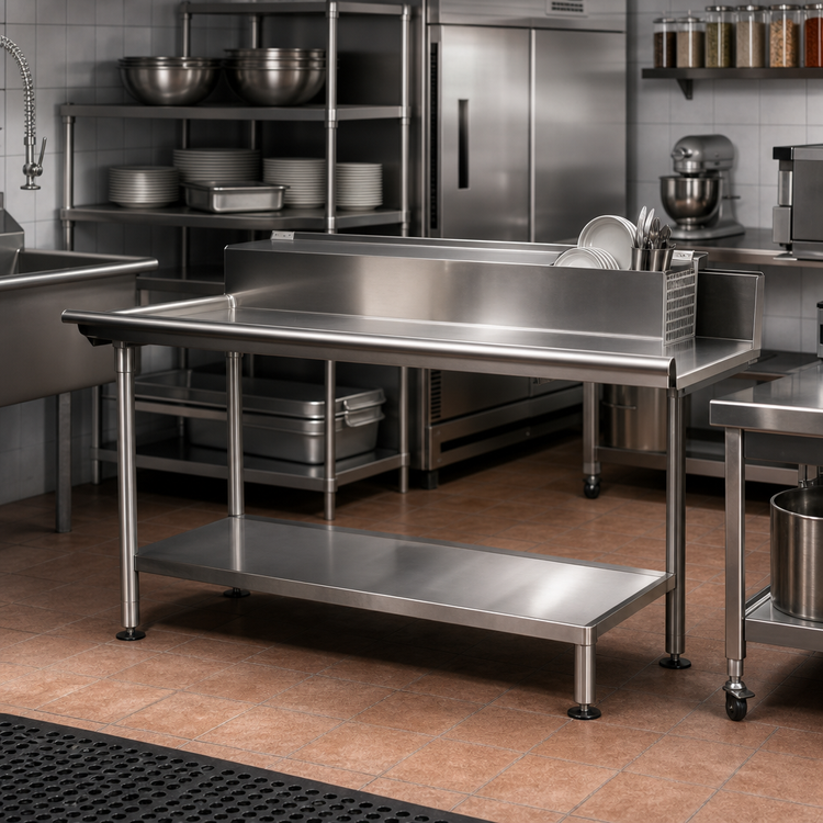 Product image #2 for John Boos 65-5/8" W x 24-1/8" D Stainless Steel Dishtable Undershelf
