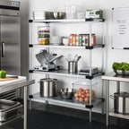 Thumbnail image #2 for Quantum WR74-2172SG-5 Solid Shelving Starter Unit, 72"W x 21"D x 74"H, 5 Galvanized Steel Shelves, Chrome Posts