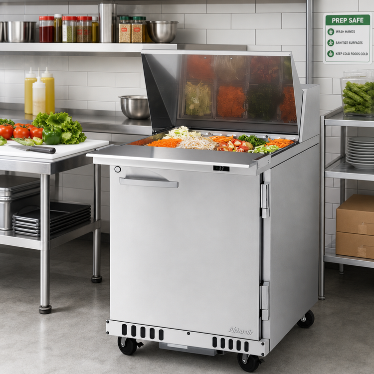 Product image #3 for Turbo Air PRO Series Mega Top Sandwich/Salad Prep Table, 27-1/2 In. Wide, 1 Section, Front Breathing