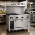 Thumbnail image #2 for Vulcan Endurance 48-Inch Commercial Gas Range with 4 Open Burners, 24-Inch Griddle, Convection Oven and Cabinet Base