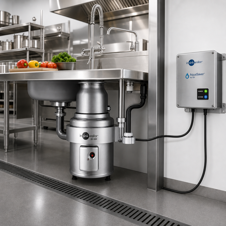 Product image #2 for InSinkErator SS-1000 10 HP Commercial Food Waste Disposer Package with AquaSaver AS-101 Control Center and #7 Collar Adaptor