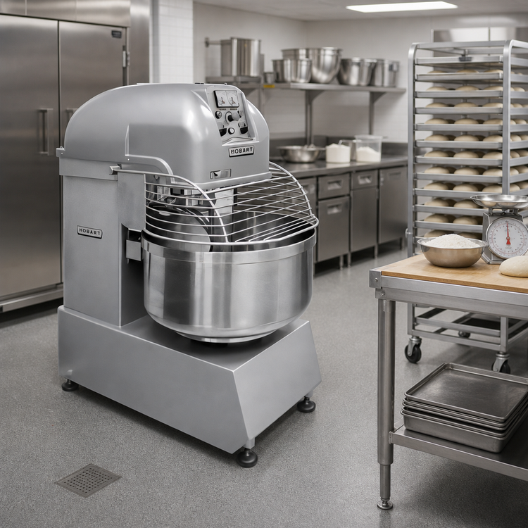 Product image #2 for Hobart HSL300 300 lb. Fixed-Bowl Spiral Dough Mixer, 208V/3-Phase