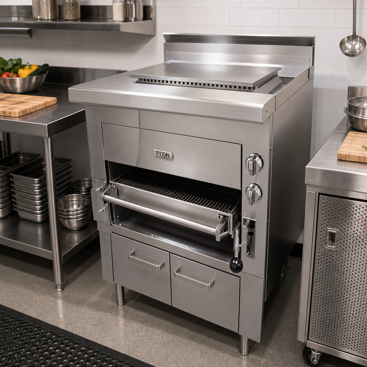Product image #2 for Titan 36-Inch Heavy Duty Upright Gas Radiant Broiler, Cabinet Base