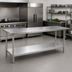 Thumbnail image #2 for Advance Tabco 120 in. x 24 in. Flat Top Stainless Steel Work Table with Adjustable Galvanized Undershelf