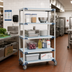 Thumbnail image #2 for MetroMax i Mobile Polymer Starter Shelving Unit, 36 x 24 x 69 Inches, 4 Solid Mat Shelves