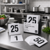 Thumbnail image #2 for Admiral Craft 4-Inch Square White Plastic Table Number Cards Set 1-50