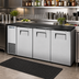 Thumbnail image #2 for 72-Inch Three-Door Solid Swing Back Bar Cooler, 24-Inch Deep, Stainless Steel Exterior, Black Sub Top