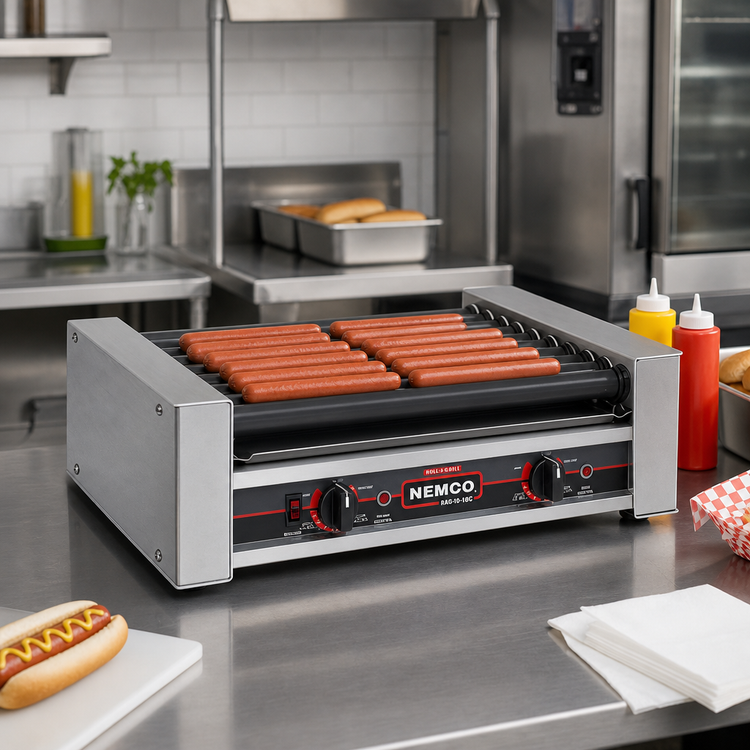 Product image #2 for Roll-A-Grill Countertop Roller-Type Hot Dog Grill, 18-Hot-Dog Capacity, 10 GripsIt Coated Rollers, 120V