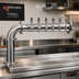 Thumbnail image #2 for Micro Matic Titan L 6-Faucet Single-Column Polished Stainless Steel Glycol-Cooled Countertop Draft Tower