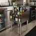 Thumbnail image #3 for BK Resources 12-Inch Wide 4-Step Underbar Liquor Bottle Display Unit, Stainless Steel, 13-Bottle Capacity