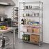 Thumbnail image #2 for Quantum 24 in. W x 21 in. D x 86 in. H Stationary 5-Shelf Wire Shelving Starter Kit, 304 Stainless Steel