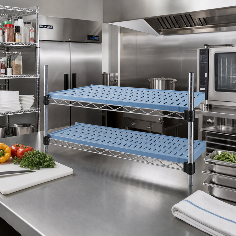 Product image #2 for QuadPLUS 60-Inch x 18-Inch Vented Blue Polymer Shelf Mat with Wire QuadTruss Frame