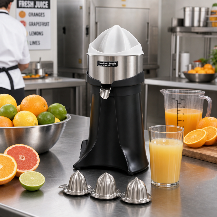 Product image #2 for Hamilton Beach Commercial FreshMark™ Electric Countertop Citrus Juicer with 3 Reinforced Stainless Steel Reamers