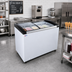 Thumbnail image #2 for Omcan Commercial Ice Cream Display Chest Freezer with Curved Sliding Glass Doors, 7.6 Cu. Ft.