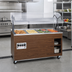Thumbnail image #2 for Vollrath 2-Series Affordable Portable 4-Well Mobile Hot Food Station with Buffet Breath Guard, Open Storage Base, Cherry Woodgrain, 208-240V