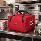 Thumbnail image #2 for Cambro GoBag® GBPP518521 Insulated Nylon Pizza Delivery Bag, Holds Five 18-Inch Pizza Boxes, Red
