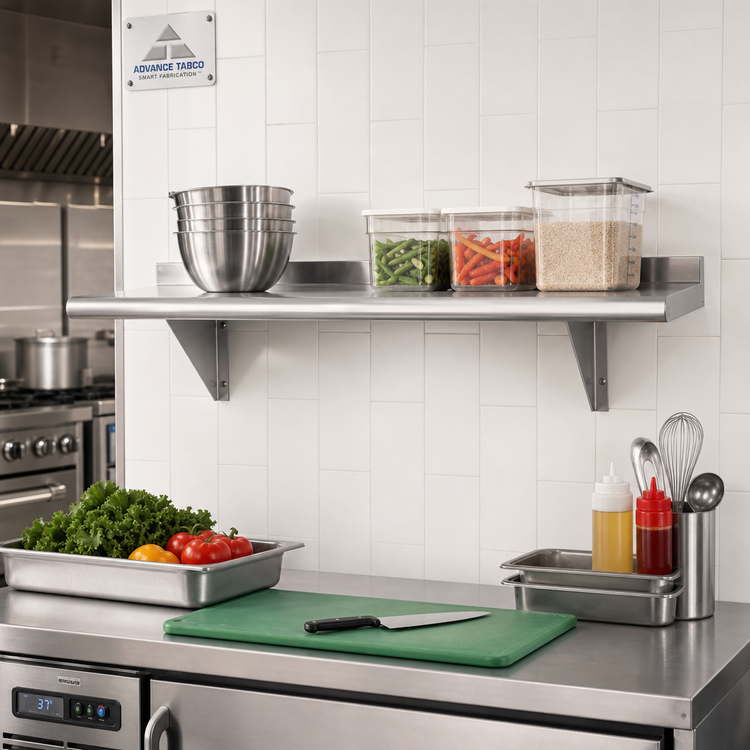 Product image #2 for Advance Tabco Special Value Series 36"W x 12"D Wall-Mounted Stainless Steel Shelf