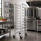 Thumbnail image #2 for Channel Manufacturing 520AP6 All-Welded Aluminum End-Load Platter Rack, 11 x 18-Inch Capacity, 5-Inch Swivel Casters