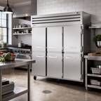 Thumbnail image #2 for True Mfg. - General Foodservice SPEC SERIES STA3R-6HS-HC Three-Section Reach-In Refrigerator with 6 Solid Half Doors, Stainless Steel, Top-Mounted