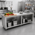 Thumbnail image #2 for John Boos Stainless Steel Open Front Cabinet Base Work Table with Stallion Safety Edge, 108 x 30 Inches, Flat Top