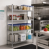 Thumbnail image #2 for Steel Works Stainless Heavy Duty 4-Tier Stationary Wire Shelving Unit, 18 x 54 Inches, 800 lb. Capacity, Chrome Finish