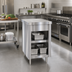 Thumbnail image #1 for Thurmaduke Solid Top Stainless Steel Utility Counter with Undershelves, 18 x 32 x 36 Inches