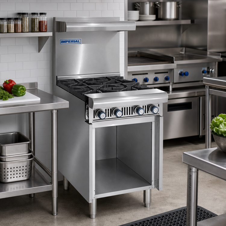 Product image #2 for Imperial Spec Series 18-Inch Gas Add-A-Unit Range with 2 Open Burners and Open Cabinet Base