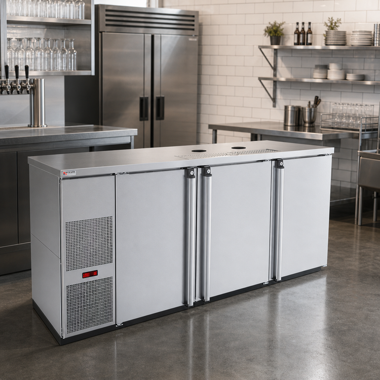 Product image #2 for Pro-Line E-Series Three-Section 80-Inch Stainless Steel Direct Draw Draft Beer Cooler, Less Towers