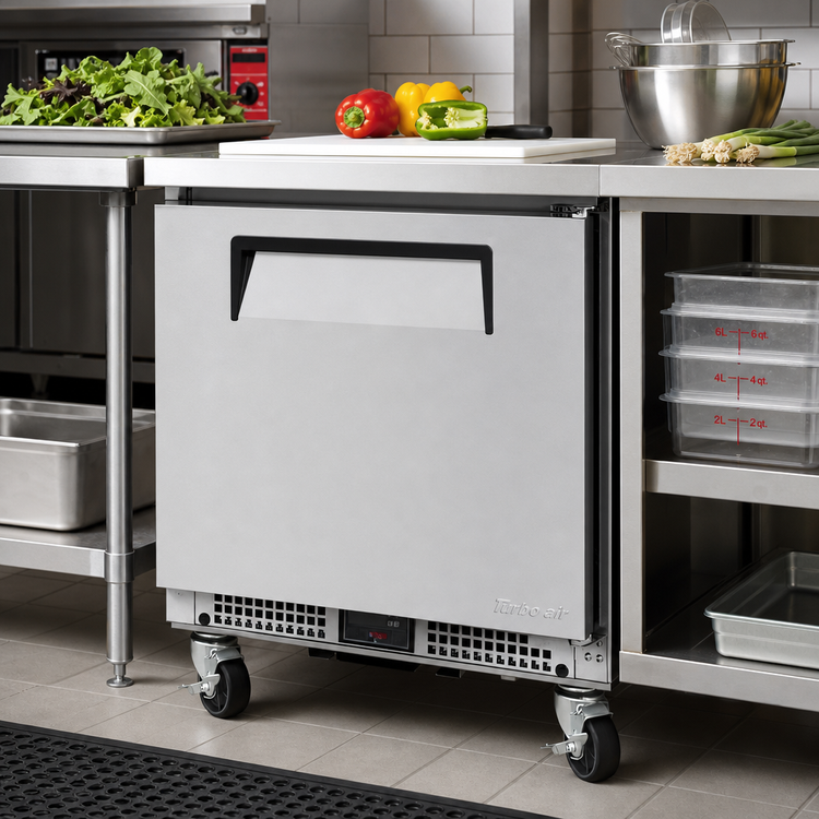 Product image #2 for Turbo Air M3 Series 24-Inch Shallow Depth One-Section Undercounter Refrigerator, Solid Door