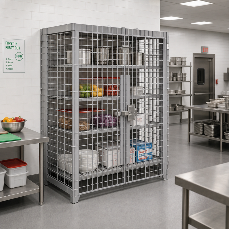 Product image #2 for Cambro Camshelving Full-Wrap Security Cage for 24" x 48" Shelving Units
