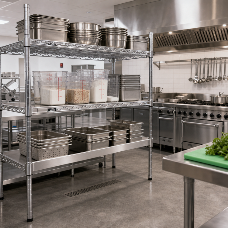 Product image #2 for Metro Super Erecta 60-Inch W x 4-Inch H Stainless Steel Shelf Ledge for Solid Shelving