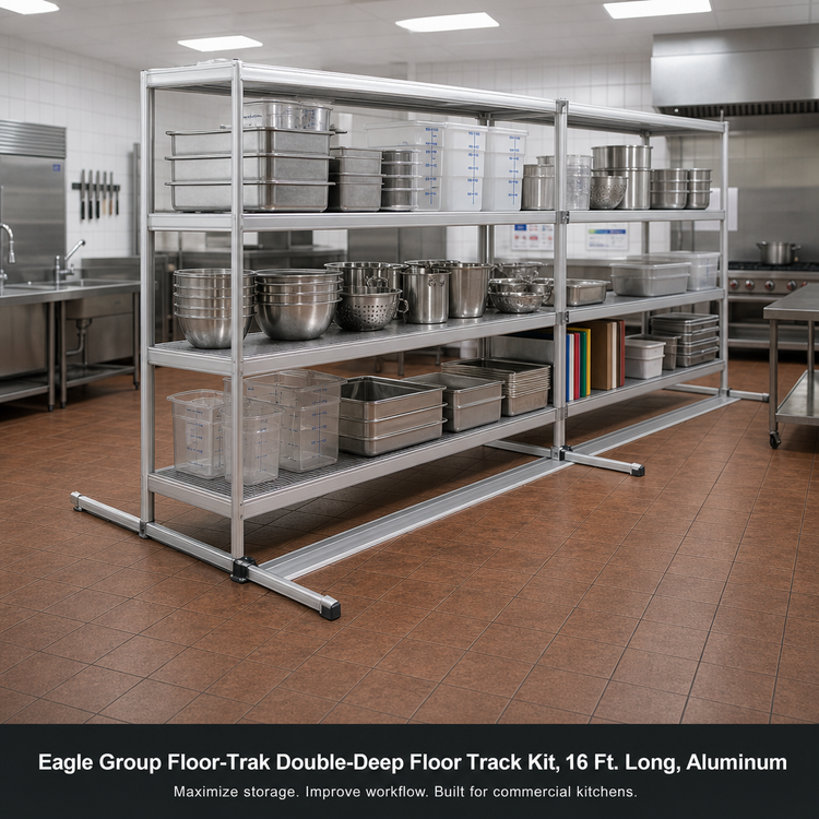 Product image #2 for Eagle Group Floor-Trak Double-Deep Floor Track Kit, 16 Ft. Long, Aluminum