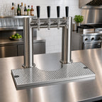 Thumbnail image #2 for Krowne KDT-10X21S 21-Inch x 10-Inch Notched Brushed Stainless Steel Beverage Tower Drip Tray