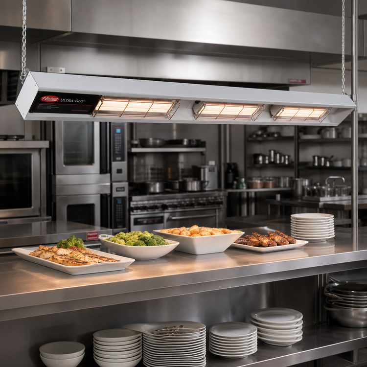 Product image #2 for Hatco Ultra-Glo 72-Inch Lighted Double Ceramic Infrared Strip Heat Lamp Food Warmer
