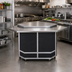 Thumbnail image #2 for Atlas Metal BL-CU-O Mobile Modular Outside Corner Serving Counter — 42 Inches W x 35 Inches H x 42 Inches D — 304 Stainless Steel Top