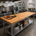 Thumbnail image #2 for John Boos Appalachian Red Oak Blended Rails Edge Grain Island Countertop, 132 x 42 x 1-1/2 Inch Thick, Varnique Finish
