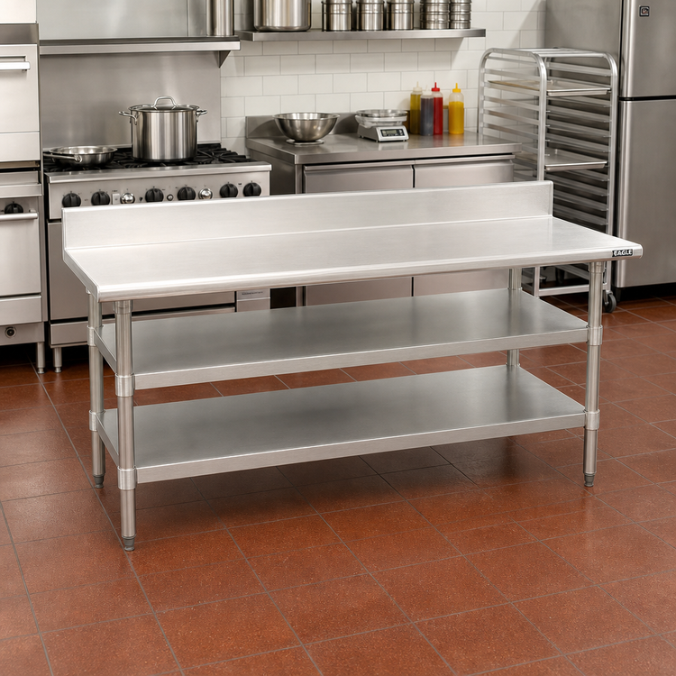 Product image #2 for Eagle Group 96 Inch x 24 Inch Adjustable Galvanized Work Table Undershelf