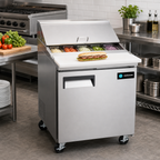 Thumbnail image #2 for Hurakan 27-Inch Refrigerated Sandwich Prep Table, 1 Door, 6-Pan Top, 5.7 Cu. Ft.