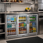 Thumbnail image #2 for Koolmore BC-3DSW-SS Three-Section Back Bar Refrigerator, 3 Glass Swing Doors, 11.3 Cu. Ft., Stainless Steel