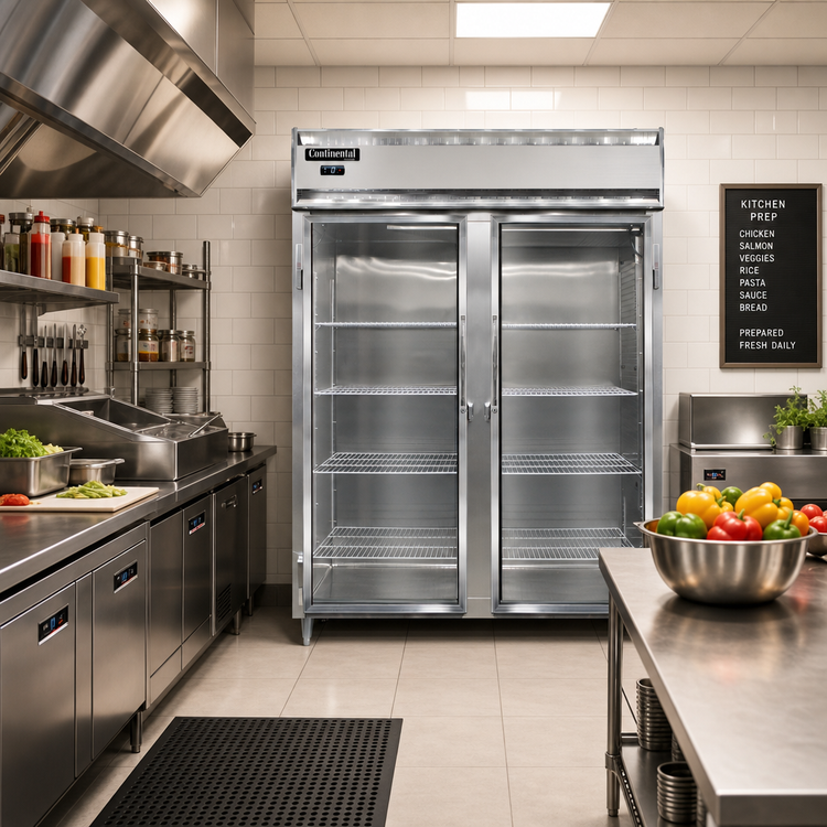 Product image #2 for Continental Refrigerator Designer Line D2FENSAGD Two-Section Wide Reach-in Glass Door Freezer