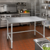 Thumbnail image #2 for John Boos Stallion 60 Inch x 30 Inch 16 Gauge 300 Series Stainless Steel Work Table with Safety Edge and Galvanized Base