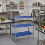 Thumbnail image #2 for Eagle Group QuadPlus QPF-QA2148C-BS Solid Blue Polymer Shelf Mat, 48"W x 21"D, Chrome Wire Frame, Antimicrobial Case of 4