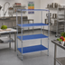 Thumbnail image #2 for Eagle Group QuadPlus 48 Inch x 21 Inch Solid Blue Polymer Shelf Mat with Chrome Wire Frame