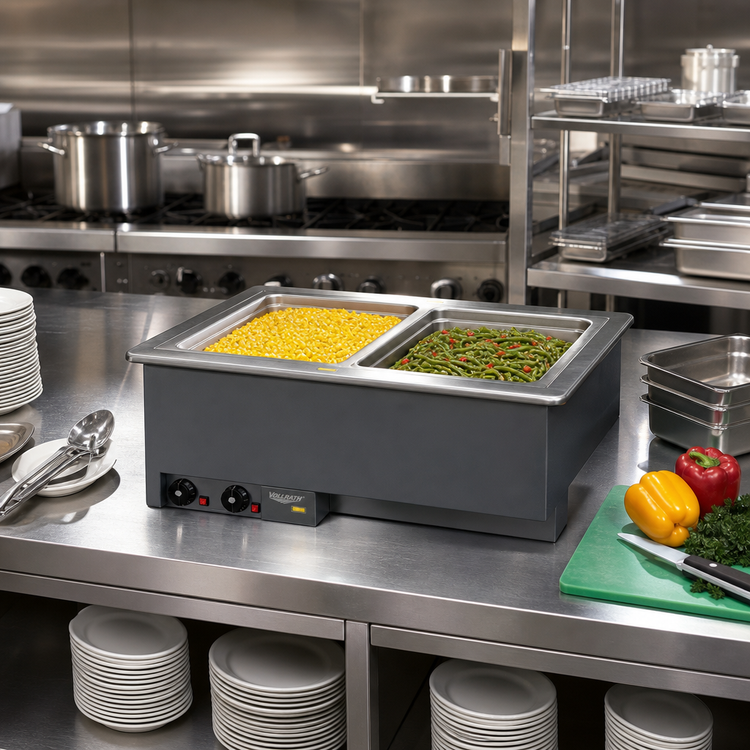 Product image #2 for Vollrath Two-Well Drop-In Electric Hot Food Well for Full-Size Pans, Wet Operation, 240V
