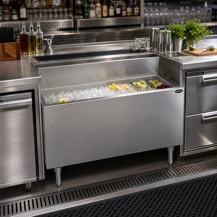 Product image #2 for Krowne Royal Series 42-Inch Built-In Underbar Ice Bin/Cocktail Unit with 10-Circuit Cold Plate